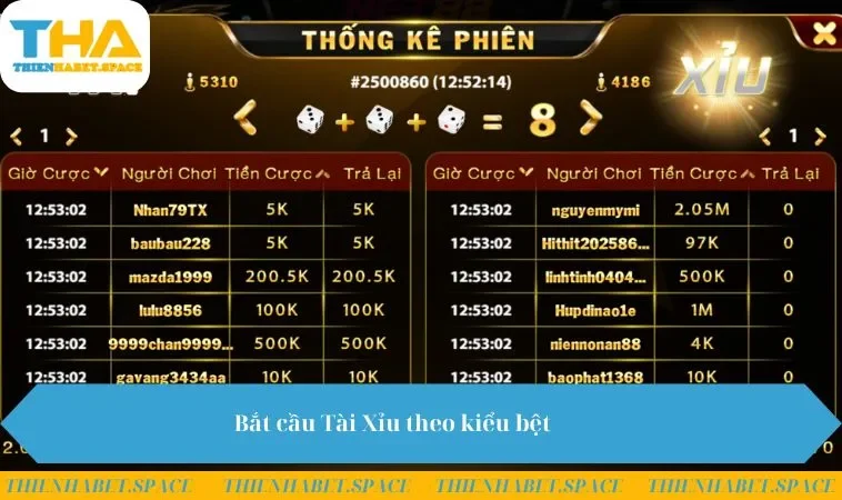 Bắt cầu Tài Xỉu theo kiểu bệt