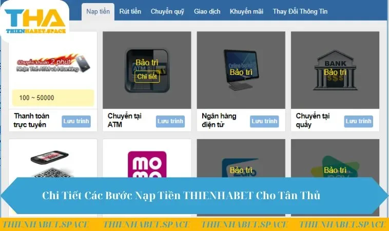 Chi Tiết Các Bước Nạp Tiền THIENHABET Cho Tân Thủ